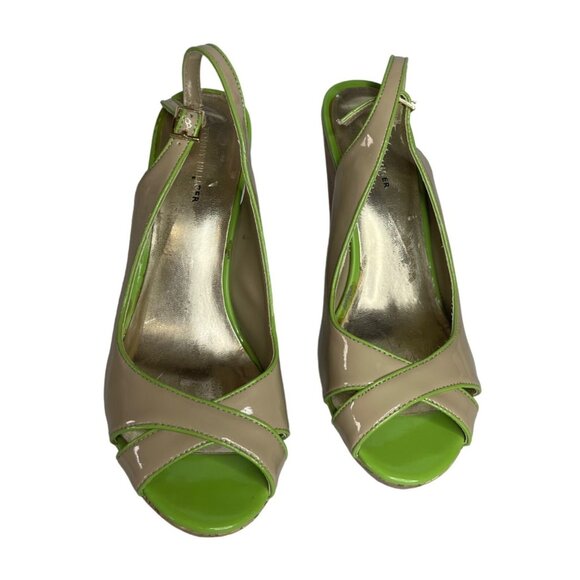 Tommy Hilfiger Wedge Sandals Shoes Womens Size 8 M Tan Green Cork - Picture 6 of 15